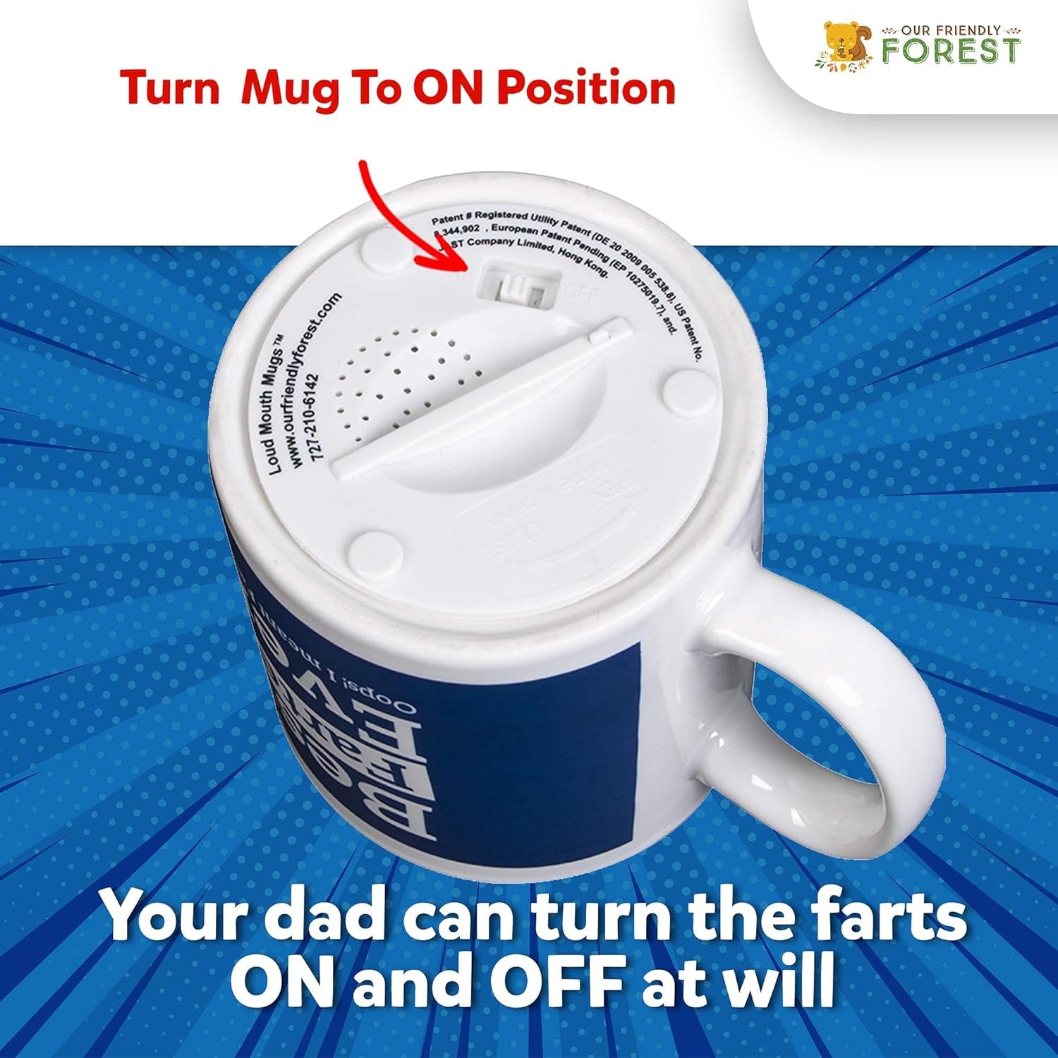 Farting Dad Coffee Mug - Best Farter Ever Oops I Meant Father - Funny Dad Mugs - 7 Fart Sounds - Fathers Day Mug - Father Gifts from Daughter Son & Wife - Mugs for Dad Birthday - Best Dad Mug