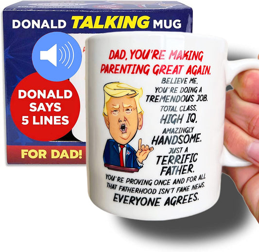 Talking Donald Trump Mug in His Real Voice, Surprise Dad with These Novelty Gifts, Unique Gifts for Men, Gifts for Dad, Dad Mug, Birthday Gift for Dad, Best Dad Mug, Trump Gifts, Donald Trump Gifts