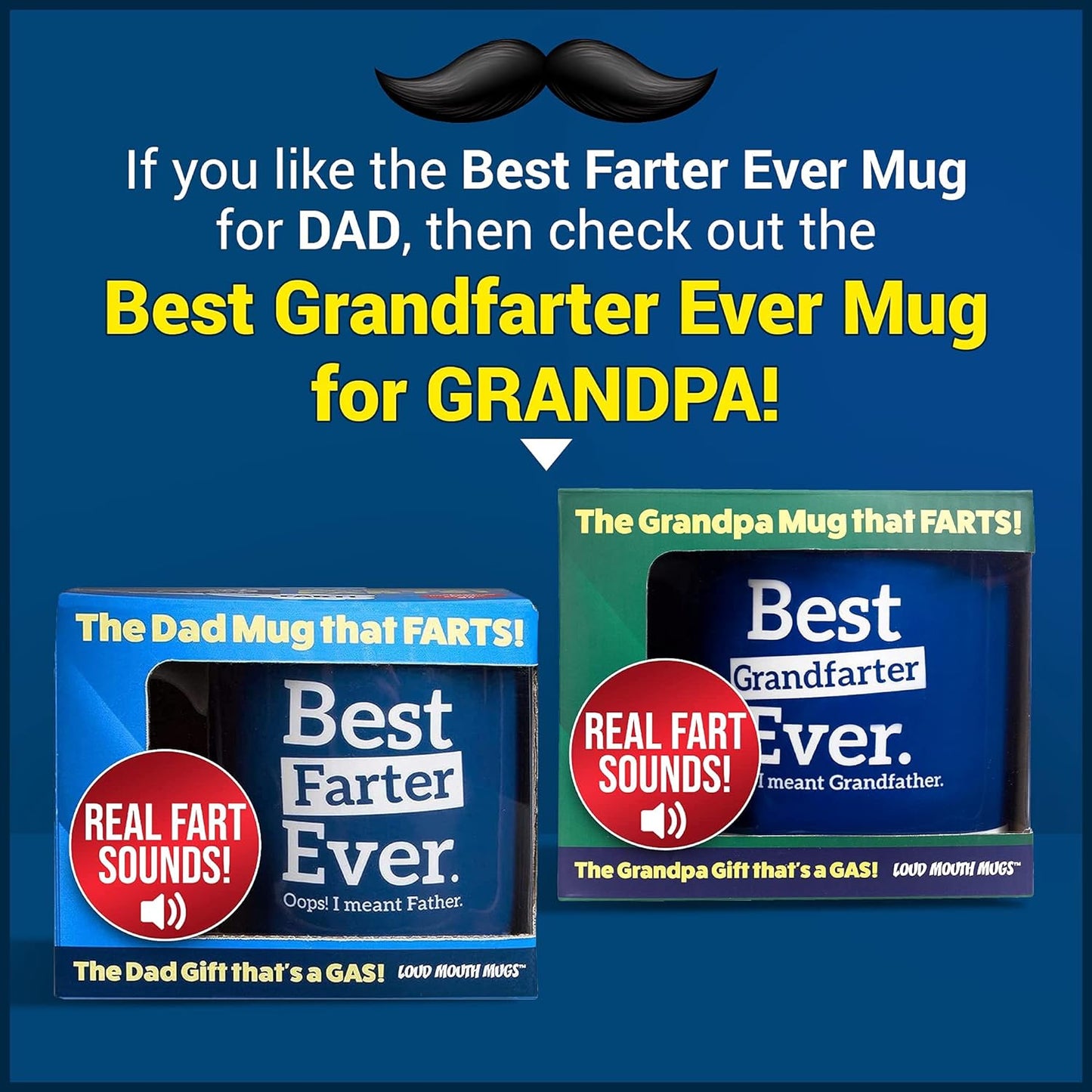 Farting Dad Coffee Mug - Best Farter Ever Oops I Meant Father - Funny Dad Mugs - 7 Fart Sounds - Fathers Day Mug - Father Gifts from Daughter Son & Wife - Mugs for Dad Birthday - Best Dad Mug